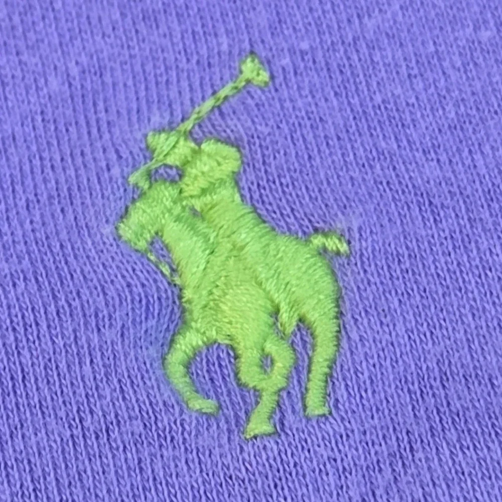 Polo Ralph Lauren Polo Mens L Short Sleeve Classic Fit Pony Logo Purple Green